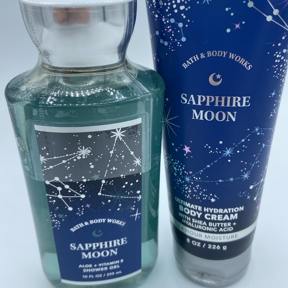 NEW! BATH BODY WORKS Shower Gel Ultimate Hydration Body Cream SAPPHIRE MOON $30 - Picture 2 of 9
